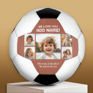 Ballon De Foot Nous aimons papa ou grand-père - 5 Photo Collage