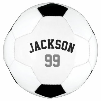 Ballon De Foot Numéro de nom personnalisé Minimaliste Gris noir