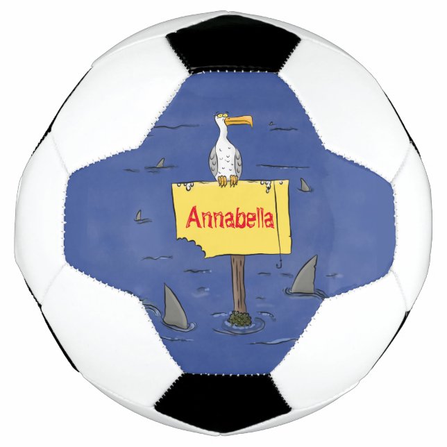 Ballon De Foot Oiseau de mer amusant entouré de dessins animés de (Devant)