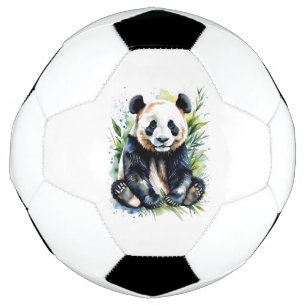 Ballon De Foot Ours panda aquarelle magnifique