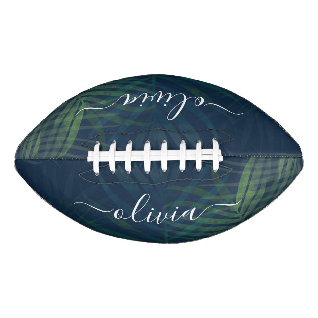 Ballon De Foot Palmiers vert foncé motif feuille (Devant)