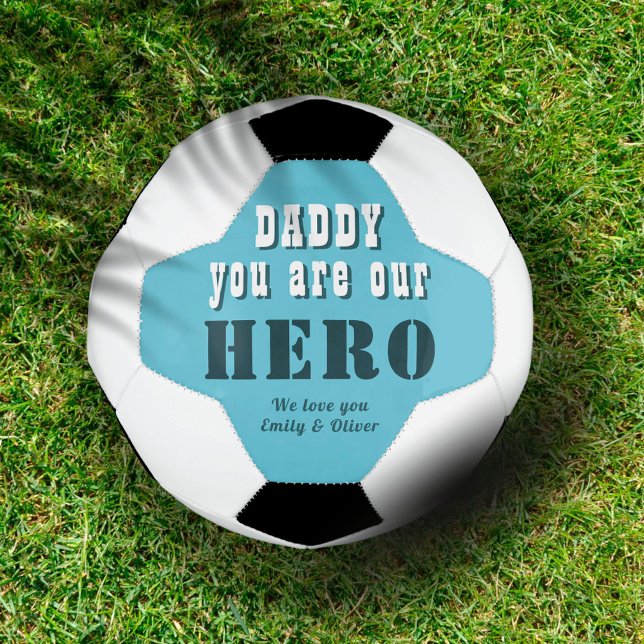 Ballon De Foot Papa, tu es notre héros Typographie Fête des Pères (Créateur téléchargé)