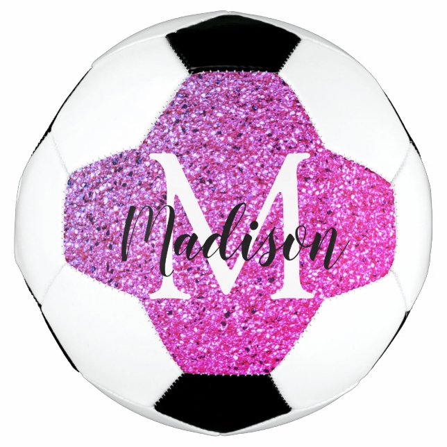 Ballon De Foot Parties scintillant rose violet Ombre Monogramme P (Devant)