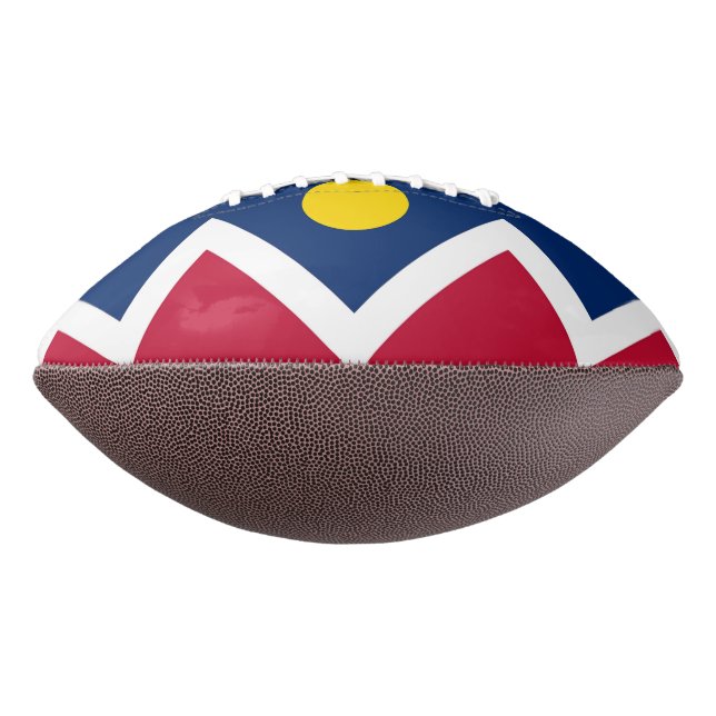 Ballon De Foot Patriotic american football with Denver flag (Tourné à 270°)