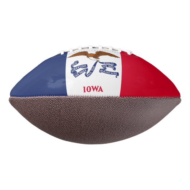 Ballon De Foot Patriotic american football with Iowa flag (Tourné à 270°)