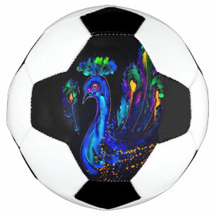 Ballon De Foot Peinture Whimsical Peacock