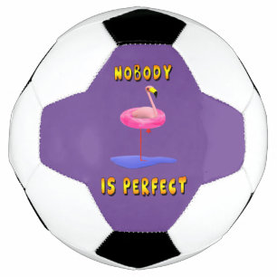 Ballon De Foot Personne n'est parfait - flamant avec anneau de na