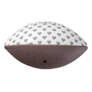 Ballon De Foot Petits Coeurs Gris Béton Symétrique sur Blanc