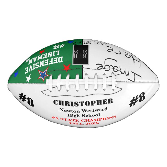 Ballon De Foot Photo Champions de l'école Green White Nom (Devant)