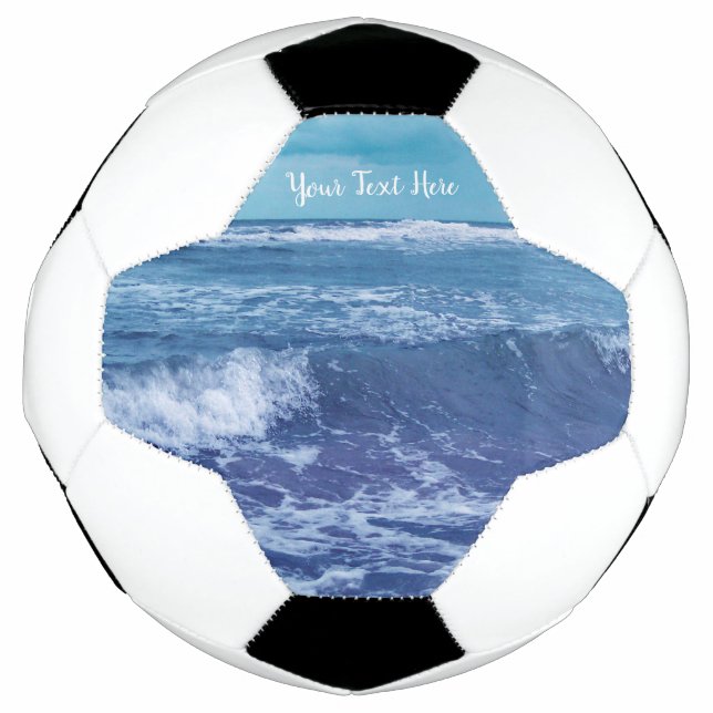Ballon De Foot Photographie Océan Atlantique Casquette blanc Vagu (Devant)