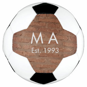 Ballon De Foot pierre de brique rustique Brown ajouter le nom let