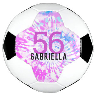 Ballon De Foot Pink Tie Dye Nom de l'équipe Numéro Jersey