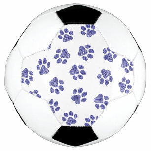 Ballon De Foot Poches de Doodle, Paws de Chien, Paws Bleus de Mar