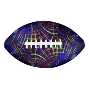Ballon De Foot Pointed blue curves from coral to green color