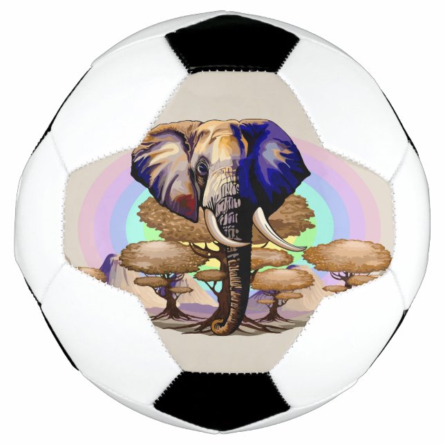Ballon De Foot Portrait surréaliste de l'éléphant africain (Devant)
