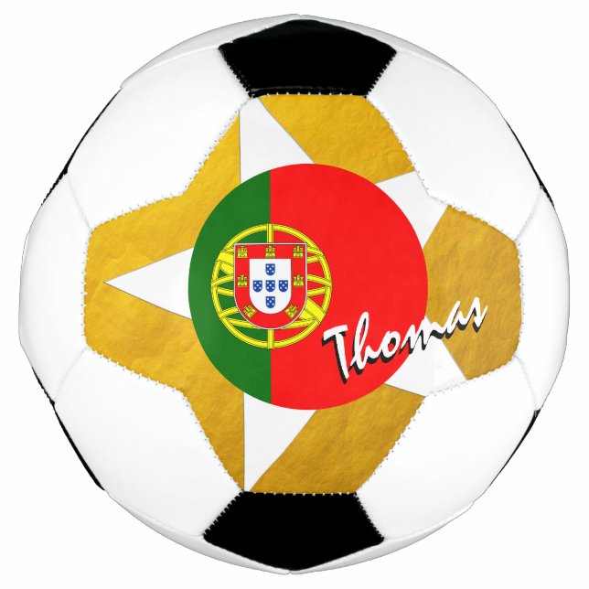 Ballon De Foot Portugal Football & Gold Portugais Drapeau (Devant)