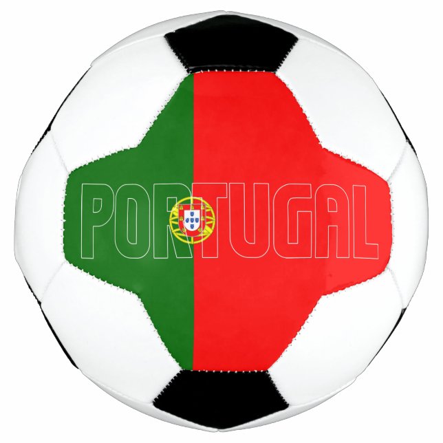 Ballon De Foot Portugal Inscription Drapeau Rouge Vert Patriotiqu (Devant)