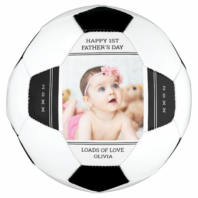 Ballon De Foot Première Fête des pères unique Nouveau papa bébé p (Devant)