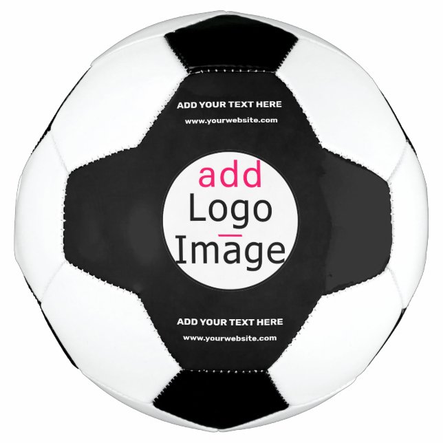 Ballon De Foot Professionnel Personnalisable Entreprise Noir Blan (Devant)