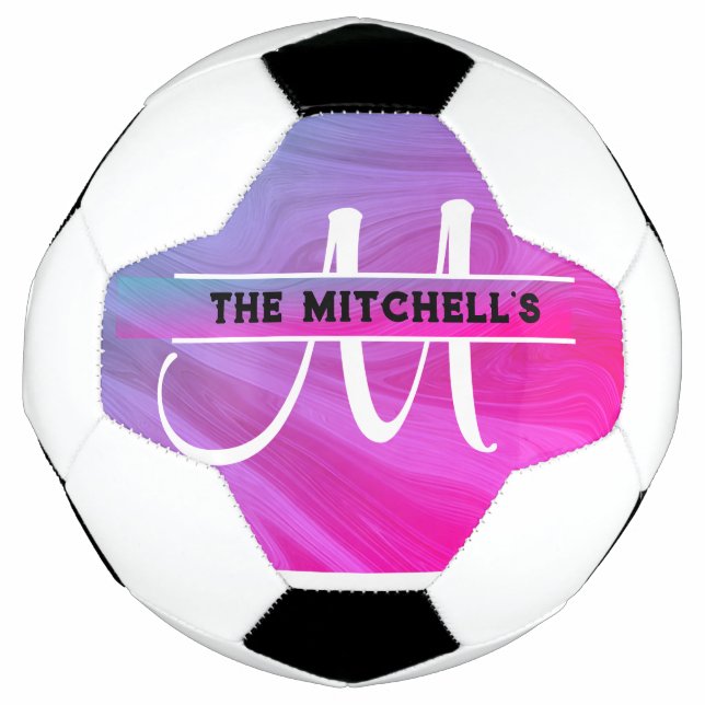 Ballon De Foot Purple Pastel Hologramme Personnalisé Nom (Devant)