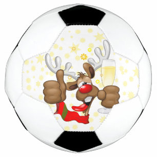 Ballon De Foot Reindeer Drunk Funny Caractère de Noël