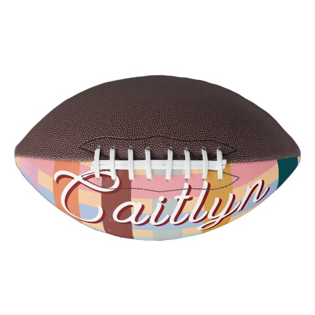 Ballon De Foot Retro CUSTOM Name Woven Roller Stripes (Devant)