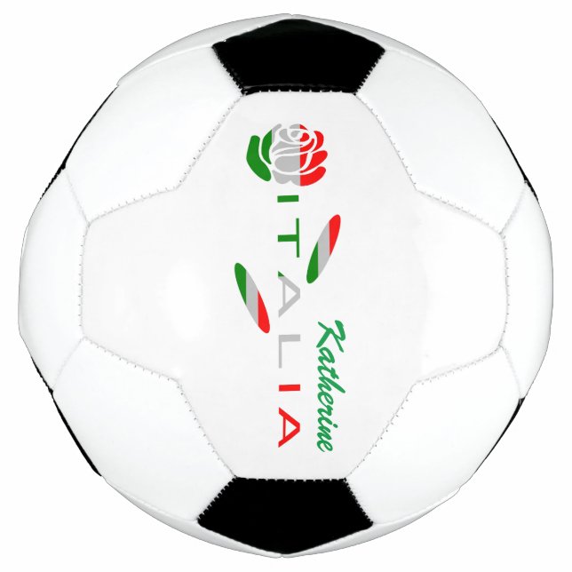Ballon De Foot Rosa Bandiera Italiana con Italia Personnalisée (Devant)