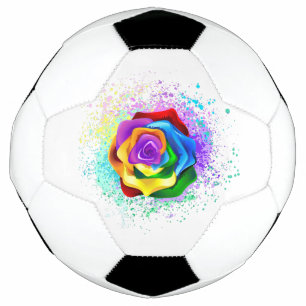Ballon De Foot Rose arc-en-ciel coloré