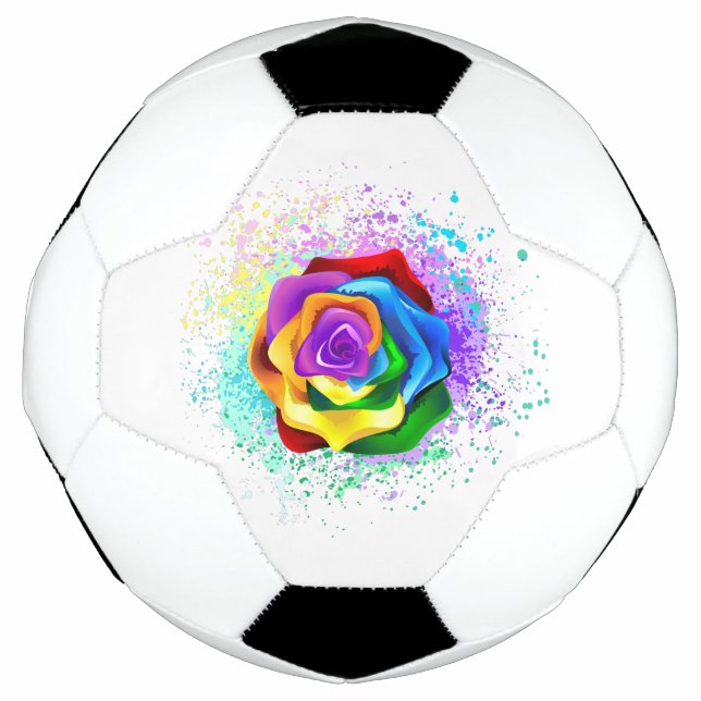 Ballon De Foot Rose arc-en-ciel coloré (Devant)