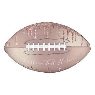 Ballon De Foot Rose Gold Parties scintillant Custom Nom du texte 