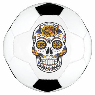 Ballon De Foot Rose mexicain du crâne à sucre Jour des morts