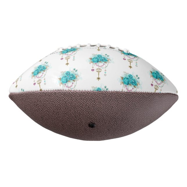 Ballon De Foot Roses turquoise avec touches (Tourné à 270°)