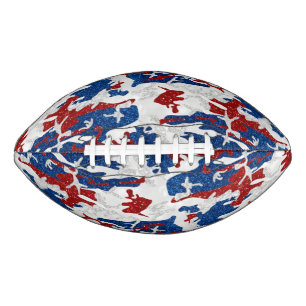 Ballon De Foot Rouge, Blanc & Bleu Camo 4 Juillet Paillettes