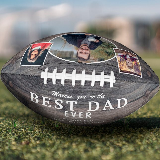Ballon De Foot Rustique Bois Meilleur Papa Jamais Père 3 Photo Co (Créateur téléchargé)
