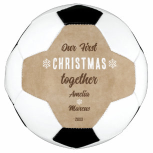 Ballon De Foot Rustique Notre Premier Noël Ensemble Personnalisé