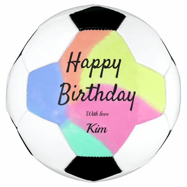 Ballon De Foot simple calligraphie minimum heureux anniversaire p (Devant)