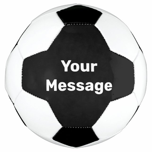 Ballon De Foot Simple noir et blanc Votre message Modèle texte (Devant)