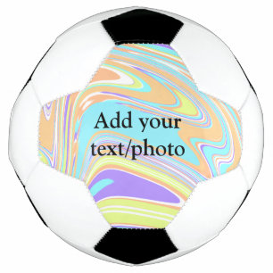 Ballon De Foot Simple rose bleu orange jaune abstrait nom t
