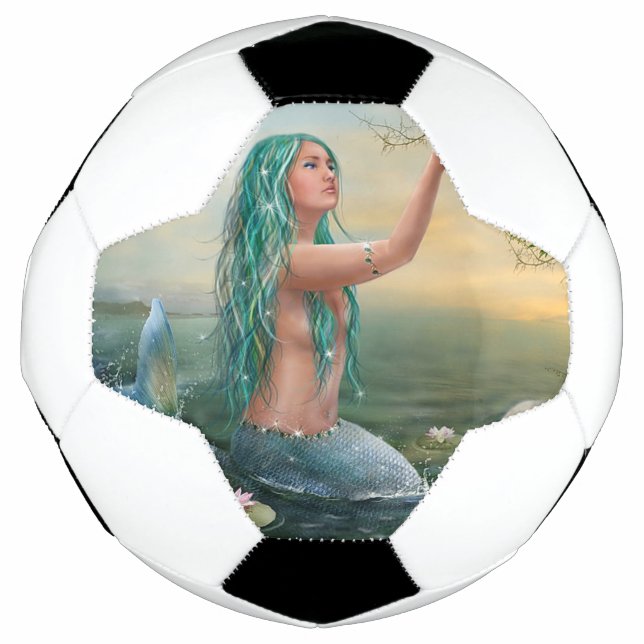Ballon De Foot sirène à poil vert (Devant)