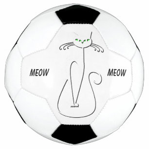 Ballon De Foot Slinky Black Cat Meow Meow Texte Personnalisé Yeux