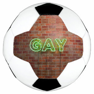 Ballon De Foot SlipperyJoe's dynamique néon gay signe vert brique