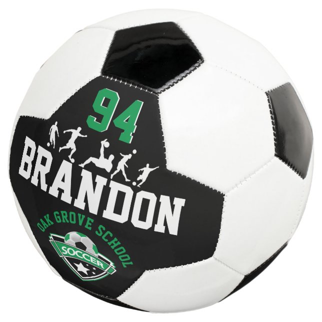 Ballon De Foot Soccer - Balle de football vert, noir et blanc (3/4)