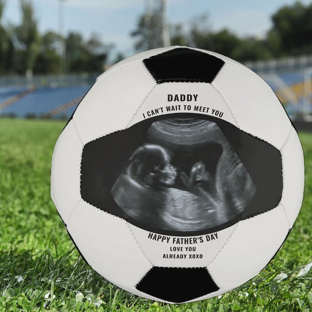 Ballon De Foot Sonogramme Grossesse Photo Noir Blanc Personnalisé (Créateur téléchargé)