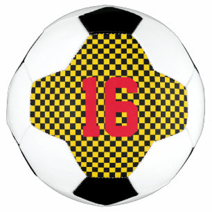Ballon De Foot Sports Checkerboard Team Player NUMBER But