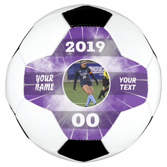 Ballon De Foot Sprint Custom Soccer Ball Purple (Devant)
