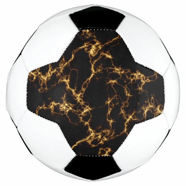 Ballon De Foot Style Marbre élégant3 - Or noir (Devant)