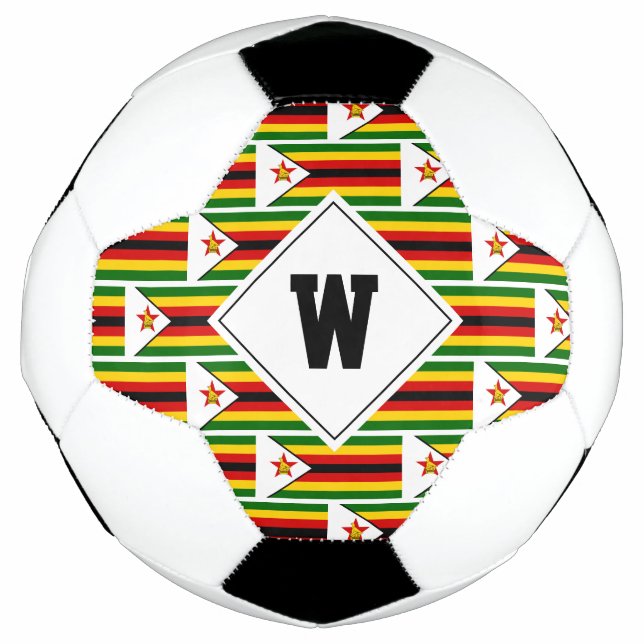 Ballon De Foot Stylé ZIMBABWE FLAG Monogramme balle de soccer (Devant)