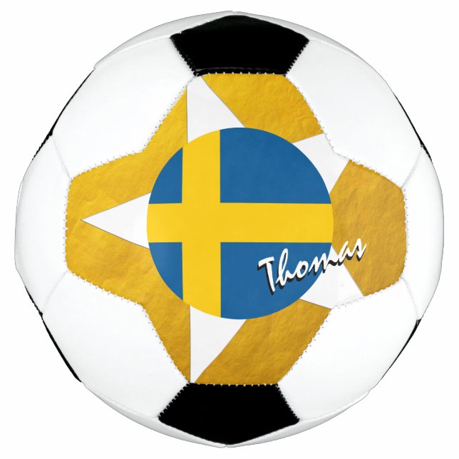 Ballon De Foot Suède Football & Gold Drapeau suédois (Devant)