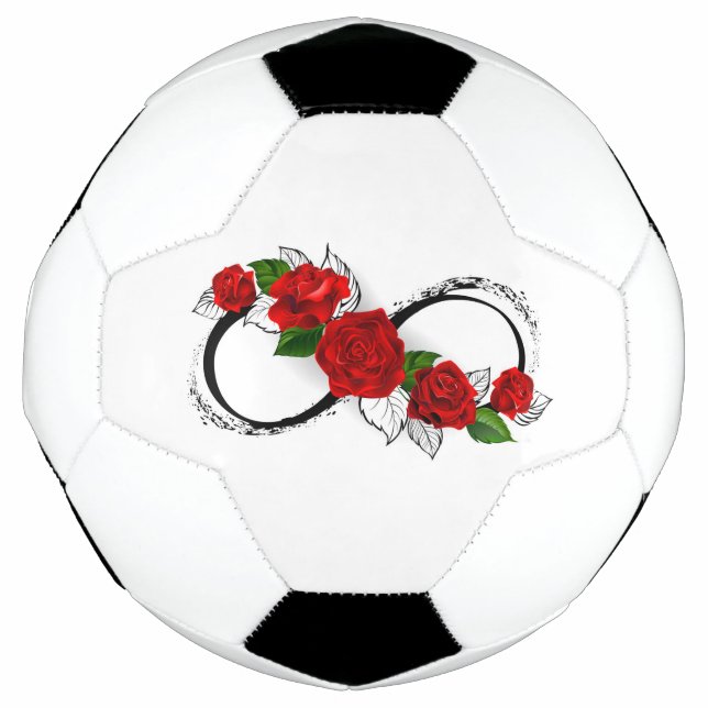 Ballon De Foot Symbole d'infini avec les roses rouges (Devant)