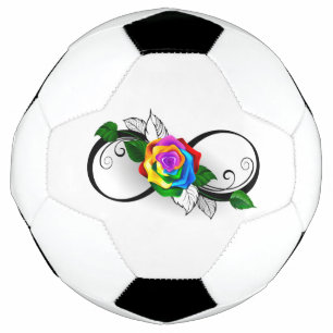 Ballon De Foot Symbole d'infini avec Rose arc-en-ciel